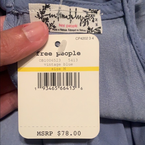 NWT Free People Want Your Love Slip in Vintage Blue - Picture 13 of 13